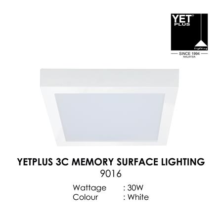 YETPLUS LED SURFACE DOWNLIGHT 9016 30W 3-COLOR WHITE SQUARE