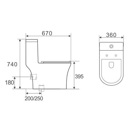 SORENTO 1P TWISTER TOILET SRTWC8518-SH S-TRAP 250MM
