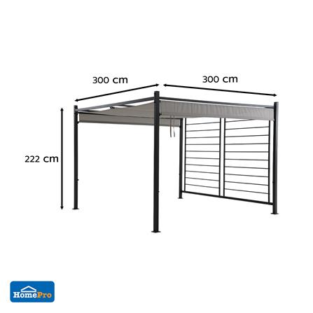 GAZEBO SPRING KOTA PLUS 3x3M BLACK