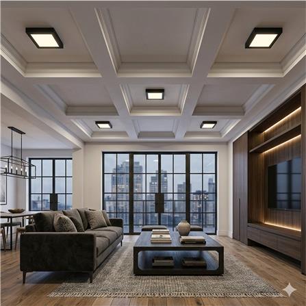 YETPLUS LED SURFACE DOWNLIGHT 9016 12W 3-COLOR BLACK SQUARE