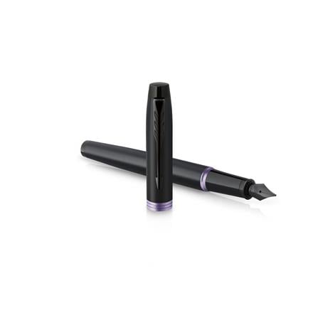 PARKER IM VIBRANT RING AMETHYST PURPLE BLACK TRIM FOUNTAIN PEN FINE+CONVERTER TB