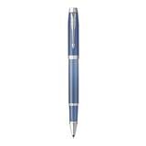 PARKER IM RITUAL BLUE CHROME TRIM ROLLERBALL PEN MEDIUM BLACK TB