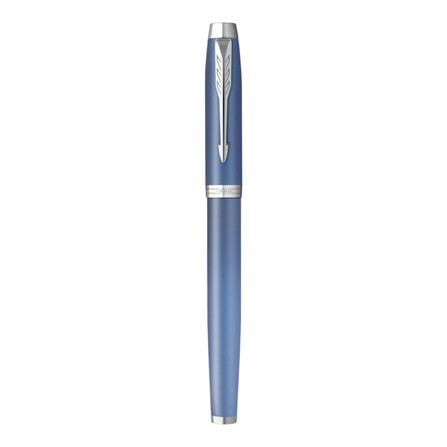 PARKER IM RITUAL BLUE CHROME TRIM ROLLERBALL PEN MEDIUM BLACK TB