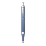 PARKER IM RITUAL BLUE CHROME TRIM BALLPOINT PEN MEDIUM BLACK TB