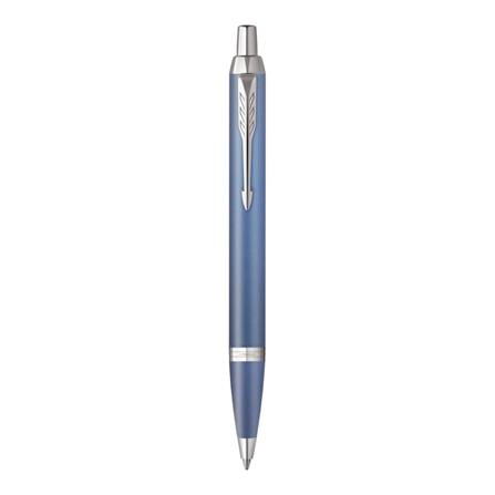 PARKER IM RITUAL BLUE CHROME TRIM BALLPOINT PEN MEDIUM BLACK TB