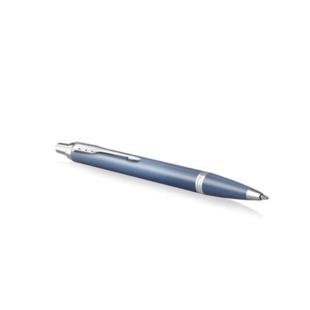 PARKER IM RITUAL BLUE CHROME TRIM BALLPOINT PEN MEDIUM BLACK TB