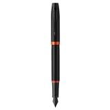 PARKER IM VIBRANT RING FLAME ORANGE BLACK TRIM FOUNTAIN PEN FINE+CONVERTER TB