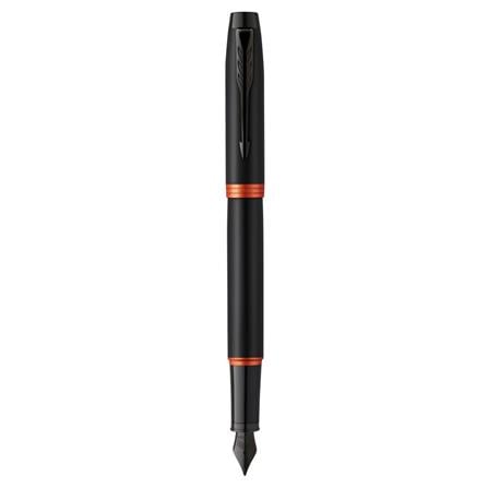 PARKER IM VIBRANT RING FLAME ORANGE BLACK TRIM FOUNTAIN PEN FINE+CONVERTER TB