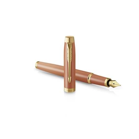 PARKER IM RITUAL ORANGE GOLD TRIM FOUNTAIN PEN FINE+CONVERTER TB