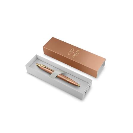 PARKER IM RITUAL ORANGE GOLD TRIM BALLPOINT PEN MEDIUM BLACK TB