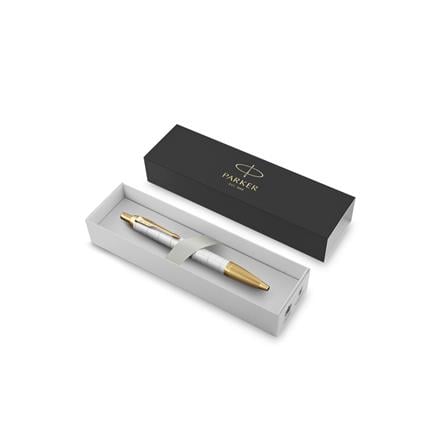 PARKER IM PREMIUM PEARL GOLD TRIM BALLPOINT PEN MEDIUM BLACK TB