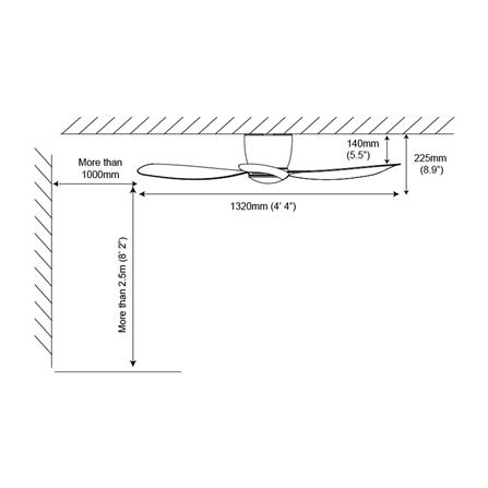 ALPHA ALKOVA MILI HG 3B CEILING FAN 52" MATT WHITE