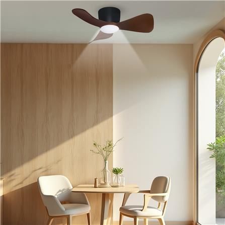 ALPHA ALKOVA MILI HG LED 3B CEILING FAN 33" WALNUT