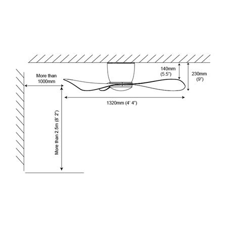 ALPHA ALKOVA MILI HG LED 3B CEILING FAN 52" MATT BLACK
