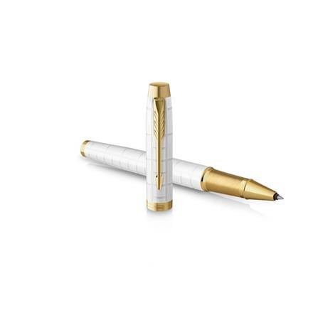 PARKER IM PREMIUM PEARL GOLD TRIM ROLLERBALL PEN TB