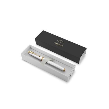 PARKER IM PREMIUM PEARL GOLD TRIM ROLLERBALL PEN TB