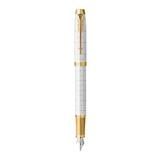 PARKER IM PREMIUM PEARL GOLD TRIM FOUNTAIN PEN FINE+CONVERTER TB