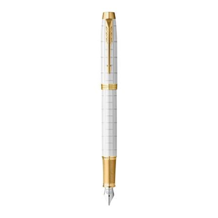 PARKER IM PREMIUM PEARL GOLD TRIM FOUNTAIN PEN FINE+CONVERTER TB