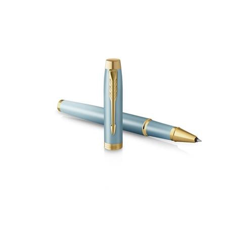 PARKER IM RITUAL TURQUOISE GREEN GOLD TRIM ROLLERBALL PEN MEDIUM BLACK TB