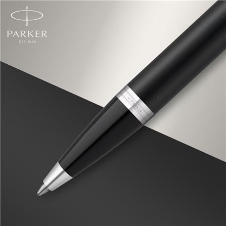 PARKER IM MATTE BLACK CHROME TRIM BALLPOINT PEN MEDIUM BLACK TB