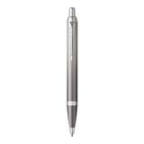 PARKER IM RITUAL GREY CHROME TRIM BALLPOINT PEN MEDIUM BLACK TB
