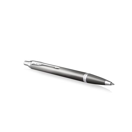 PARKER IM RITUAL GREY CHROME TRIM BALLPOINT PEN MEDIUM BLACK TB