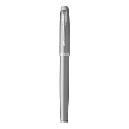 PARKER IM BRUSHED METAL STAINLESS STEEL CHROME TRIM FOUNTAIN PEN MEDIUM TB