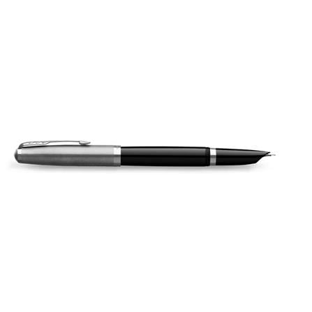 PARKER 51 BLACK CHROME TRIM FOUNTAIN PEN FINE+CONVERTER TB
