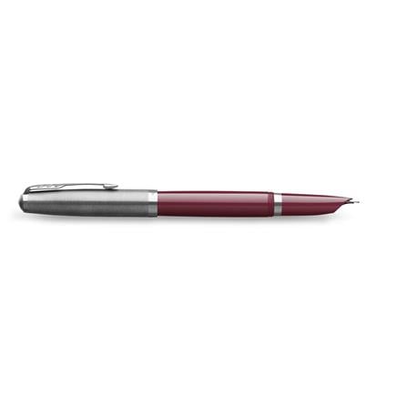 PARKER 51 BURGUNDY CHROME TRIM FOUNTAIN PEN FINE+CONVERTER TB
