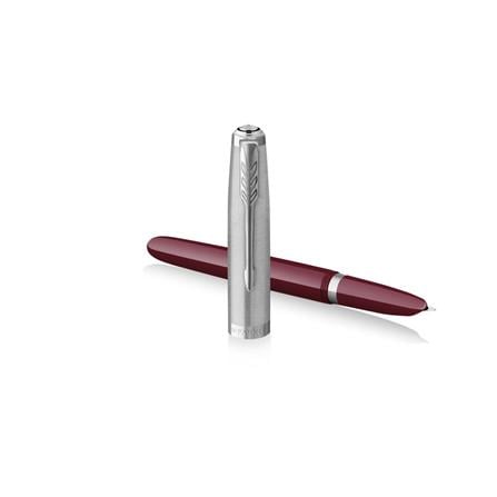 PARKER 51 BURGUNDY CHROME TRIM FOUNTAIN PEN FINE+CONVERTER TB
