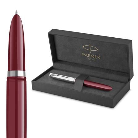 PARKER 51 BURGUNDY CHROME TRIM FOUNTAIN PEN FINE+CONVERTER TB