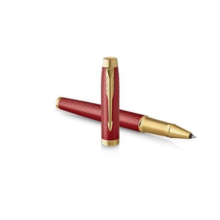 PARKER IM PREMIUM RED GOLD TRIM ROLLERBALL PEN TB