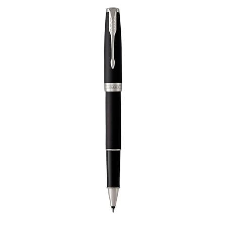 PARKER SONNET BLACK CHROME TRIM ROLLERBALL PEN HD TB