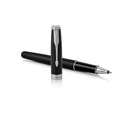 PARKER SONNET BLACK CHROME TRIM ROLLERBALL PEN HD TB