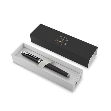 PARKER IM MATTE BLACK CHROME TRIM FOUNTAIN PEN MEDIUM TB