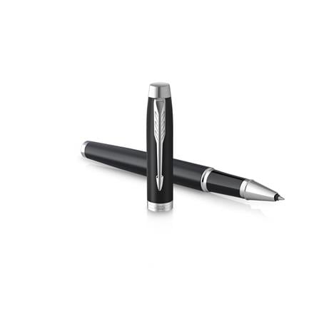 PARKER IM MATTE BLACK CHROME TRIM ROLLERBALL PEN TB
