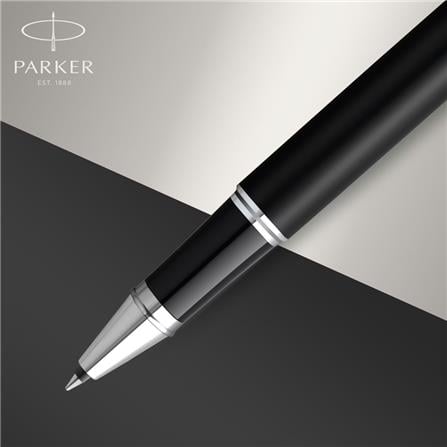 PARKER IM MATTE BLACK CHROME TRIM ROLLERBALL PEN TB
