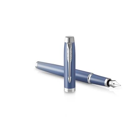 PARKER IM RITUAL BLUE CHROME TRIM FOUNTAIN PEN FINE+CONVERTER TB
