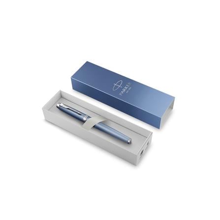 PARKER IM RITUAL BLUE CHROME TRIM FOUNTAIN PEN FINE+CONVERTER TB