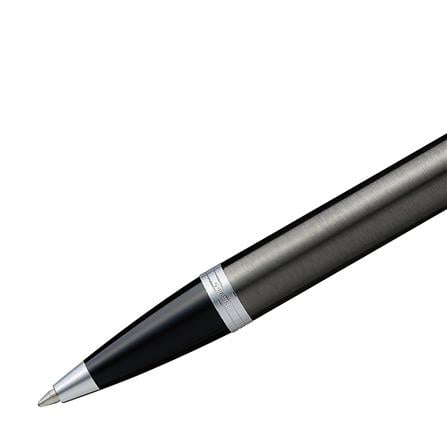 PARKER IM DARK ESPRESSO CHROME TRIM BALLPOINT PEN MEDIUM BLACK TB