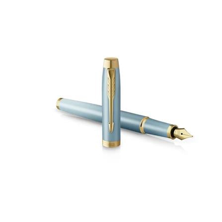 PARKER IM RITUAL TURQUOISE GREEN GOLD TRIM FOUNTAIN PEN FINE+CONVERTER TB