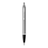 PARKER IM BRUSHED METAL STAINLESS STEEL C.TRIM BALLPOINT PEN MEDIUM BLACK TB