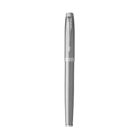 PARKER IM BRUSHED METAL STAINLESS STEEL C.TRIM BALLPOINT PEN MEDIUM BLACK TB