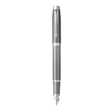 PARKER IM RITUAL GREY CHROME TRIM FOUNTAIN PEN FINE+CONVERTER TB