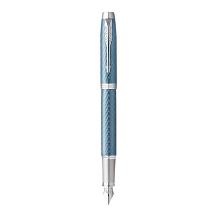 PARKER IM PREMIUM BLUE GREY CHROME TRIM FOUNTAIN PEN FINE+CONVERTER TB