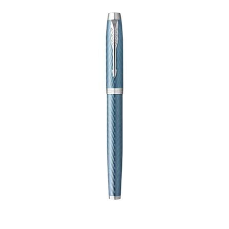 PARKER IM PREMIUM BLUE GREY CHROME TRIM ROLLERBALL PEN TB