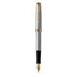PARKER SONNET STAINLESS STEEL GOLD TRIM FOUNTAIN PEN FINE TB