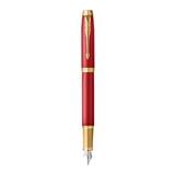 PARKER IM PREMIUM RED GOLD TRIM FOUNTAIN PEN FINE+CONVERTER TB