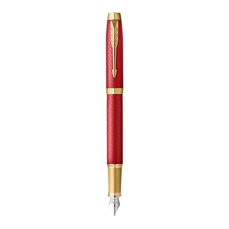 PARKER IM PREMIUM RED GOLD TRIM FOUNTAIN PEN FINE+CONVERTER TB