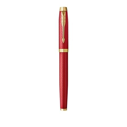 PARKER IM PREMIUM RED GOLD TRIM FOUNTAIN PEN FINE+CONVERTER TB